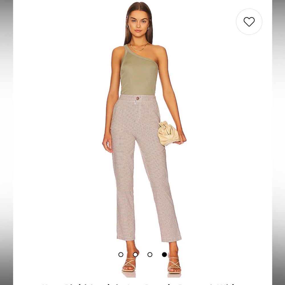 Free People ‘Kate Plaid Straight Leg Pants Green&white
